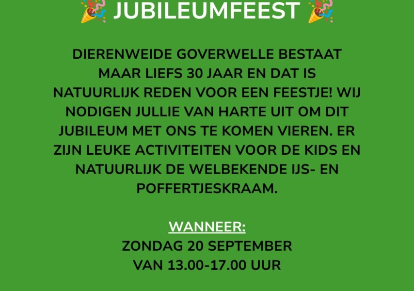 Afbeelding van 20 september Jubileumfeest van Dierenweide Goverwelle